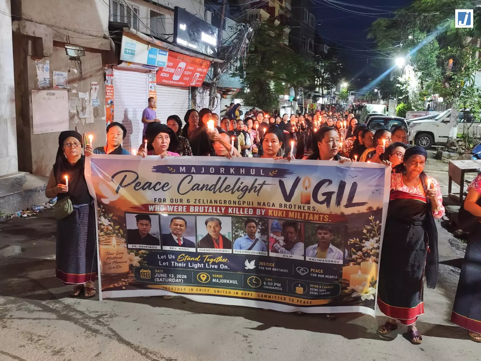 छह नागा नागरिकों की हत्या के विरोध में कैंडल मार्च, पीड़ितों को दी गई श्रद्धांजलि छह नागा नागरिकों की हत्या के विरोध में कैंडल मार्च, पीड़ितों को दी गई श्रद्धांजलि