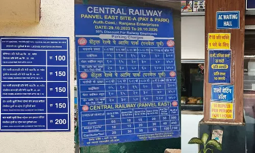 Mumbai : सेंट्रल रेलवे ने पोर्टर, पार्किंग और वेटिंग रूम सेवाओं के तय शुल्क जारी किए Mumbai : सेंट्रल रेलवे ने पोर्टर, पार्किंग और वेटिंग रूम सेवाओं के तय शुल्क जारी किए
