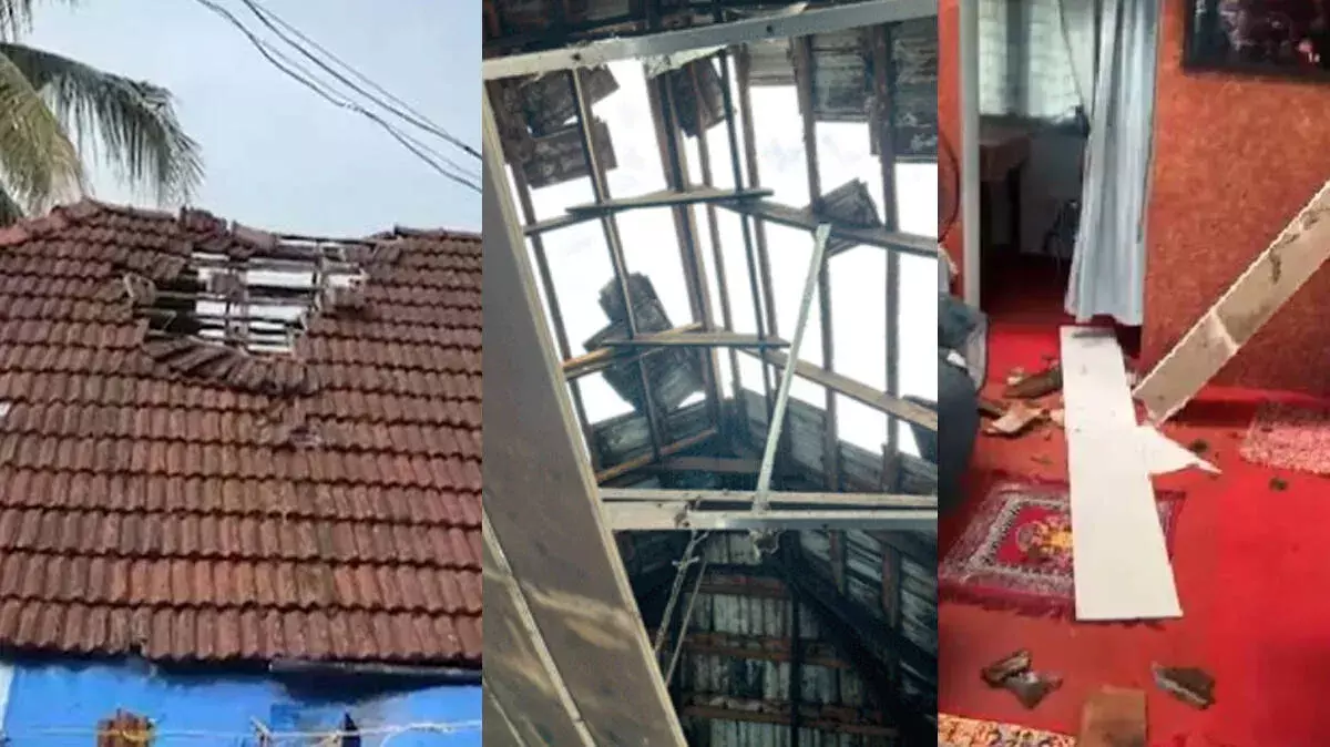 Kochi में कम ऊंचाई से उड़ते विमान ने घर को नुकसान पहुंचाया, मालिक घायल Kochi में कम ऊंचाई से उड़ते विमान ने घर को नुकसान पहुंचाया, मालिक घायल