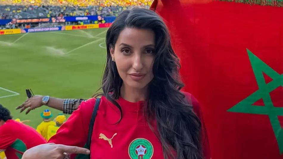 Nora Fatehi ने फीफा वर्ल्ड कप के अपने पहले मैच में मोरक्को का हौसला बढ़ाया Nora Fatehi ने फीफा वर्ल्ड कप के अपने पहले मैच में मोरक्को का हौसला बढ़ाया