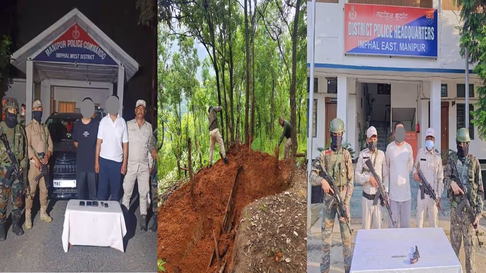 Manipur में सुरक्षा बलों की कार्रवाई, चार गिरफ्तार और हथियार बरामद Manipur में सुरक्षा बलों की कार्रवाई, चार गिरफ्तार और हथियार बरामद
