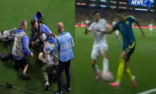 FIFA वर्ल्ड कप 2026 मैच में अनोखा वाकया, अब्दुकोदिर खुसानोव से टकराकर कैमरामैन गिरा