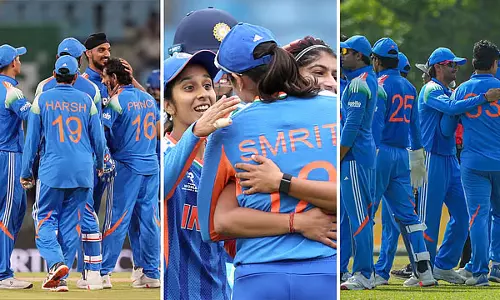 भारतीय क्रिकेट का ऐतिहासिक दिन, एक ही दिन में तीन बड़ी जीत से गूंजा देश भारतीय क्रिकेट का ऐतिहासिक दिन, एक ही दिन में तीन बड़ी जीत से गूंजा देश