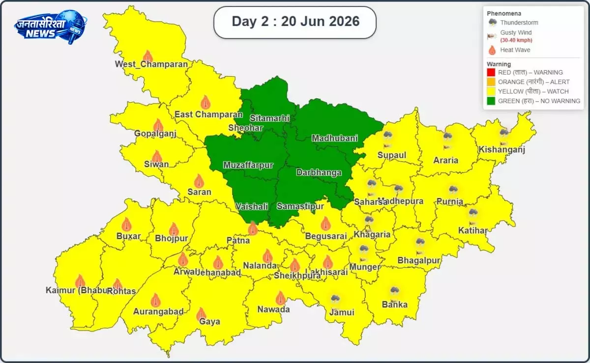 पटना समेत 15 जिलों में लू का अलर्ट पटना समेत 15 जिलों में लू का अलर्ट