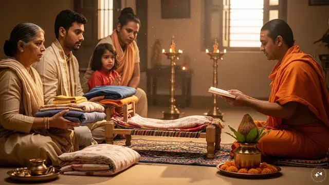 गरुड़ पुराण: क्या मृत व्यक्ति के कपड़े घर में रखने चाहिए? जानें शास्त्रों की राय गरुड़ पुराण: क्या मृत व्यक्ति के कपड़े घर में रखने चाहिए? जानें शास्त्रों की राय
