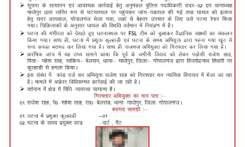 जमीन को लेकर विवाद में बहा खून, कुल्हाड़ी से हमला कर किया लहूलुहान जमीन को लेकर विवाद में बहा खून, कुल्हाड़ी से हमला कर किया लहूलुहान