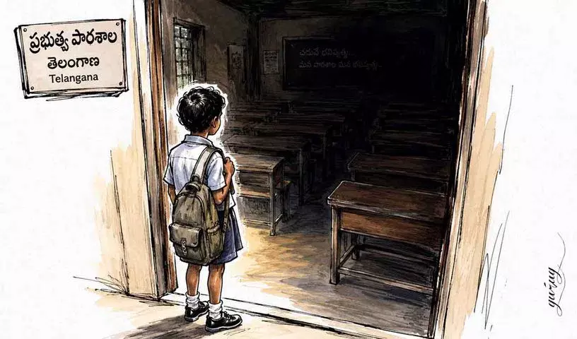 तेलंगाना में स्कूल बंद — क्लासरूम पर ताले, भविष्य पर अंधेरा तेलंगाना में स्कूल बंद — क्लासरूम पर ताले, भविष्य पर अंधेरा