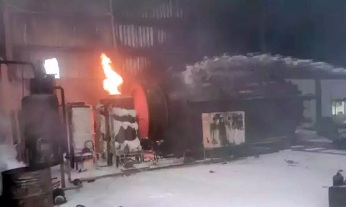 Andhra: अनाकापल्ली के परावाड़ा फार्मा सिटी में आग लगी, कई लोग इमारत के अंदर फंसे