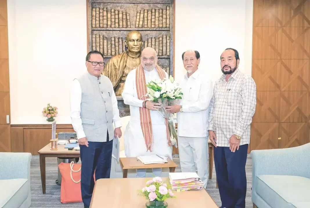 Nagaland: रियो ,पैटन और जेलियांग ने शाह से मुलाकात की