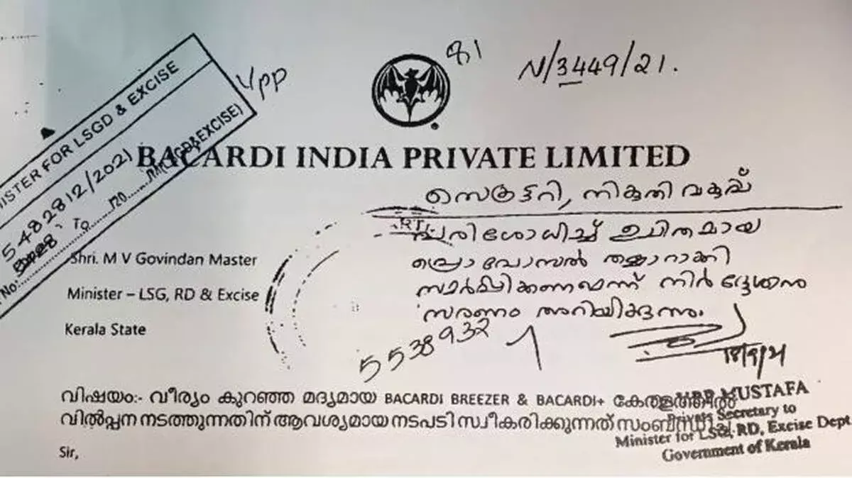 Kerala में लो-अल्कोहल ड्रिंक्स की तैयारी? बकार्डी का गुप्त पत्र हुआ उजागर