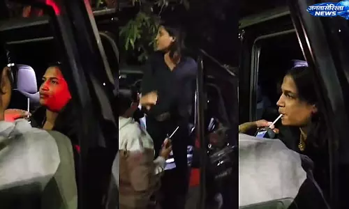 Karnataka : दावणगेरे में नशे में गाड़ी चला रही युवती का हंगामा