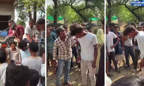 Rajgarh ; चोरी के आरोप में व्यक्ति की पिटाई, ट्रैक्टर-ट्रॉली से बांधकर मारपीट का वीडियो वायरल