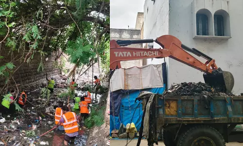 HYDRAA ने हैदराबाद की नालियों की सफाई की, गद्दे, सोफे और प्लास्टिक कचरा हटाया