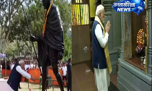 PM Modi ने महात्मा गांधी को श्रद्धांजलि दी, सेशेल्स में नवशक्ति विनयगर मंदिर गए