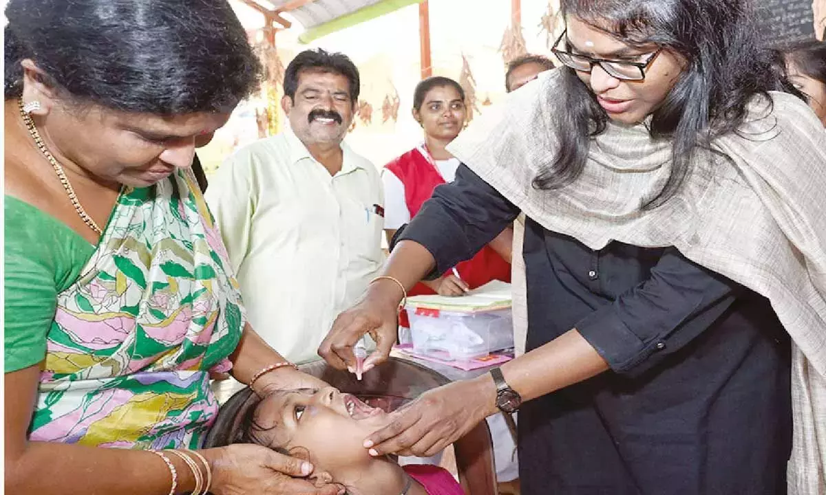 Andhra: पोलियो टीकाकरण लक्ष्य का 95 प्रतिशत कवरेज