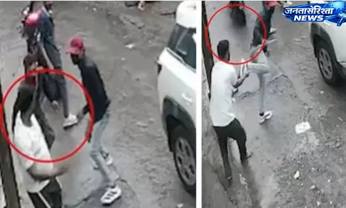 इंदौर में चाकू से हमला, CCTV में कैद वारदात