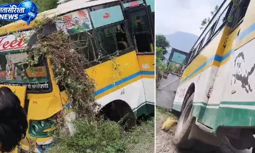राजगढ़–सनोरा मार्ग पर सवारियों से भरी निजी बस की ब्रेक फेल