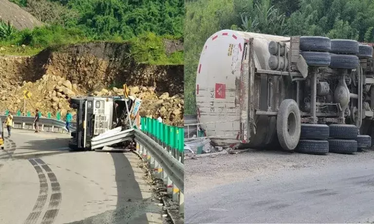 Assam: टैंकर क्रैश से जटिंगा नदी में फॉर्मेलिन लीक, मचा हड़कंप Assam: टैंकर क्रैश से जटिंगा नदी में फॉर्मेलिन लीक, मचा हड़कंप