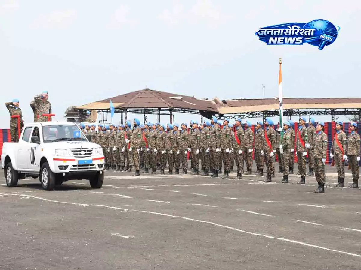 UN ने DR कांगो में सेवा के लिए 651 भारतीय सेना के शांति सैनिकों को सम्मानित किया UN ने DR कांगो में सेवा के लिए 651 भारतीय सेना के शांति सैनिकों को सम्मानित किया