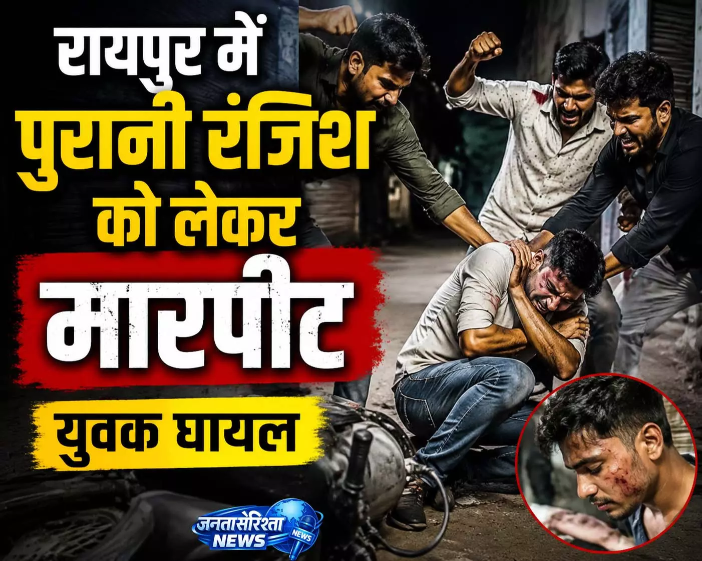 रायपुर में पुरानी रंजिश को लेकर मारपीट, युवक घायल