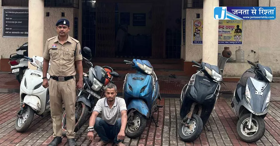 रायपुर : पेट्रोल पंप से बाइक चोरी, शातिर अभय गिरफ्तार रायपुर : पेट्रोल पंप से बाइक चोरी, शातिर अभय गिरफ्तार