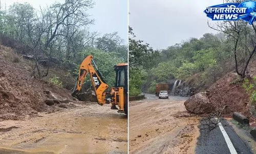 कसारा घाट में लैंडस्लाइड, हाईवे एक घंटे में बहाल कसारा घाट में लैंडस्लाइड, हाईवे एक घंटे में बहाल