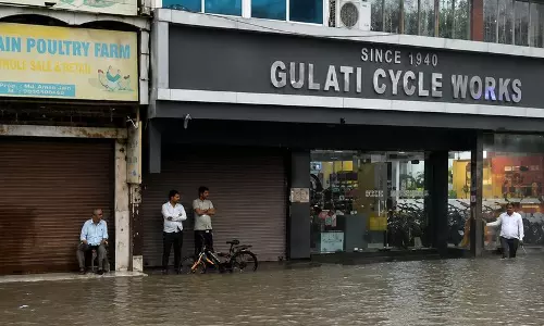 मानसून की बारिश से रेवाड़ी में पानी भर गया