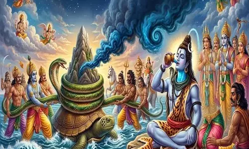 समुद्र मंथन का सबसे बड़ा संकट: कालकूट विष से देव-दानव भी घबराए, महादेव बने रक्षक