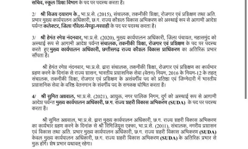 IAS ट्रांसफर, सामान्य प्रशासन विभाग की सूची में 5 अफसरों के नाम