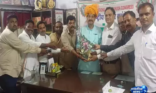 पूर्व मंत्री जगदीशराज श्रीमाली का भीलवाड़ा में भव्य अभिनंदन, INTUC को मजबूत बनाने का आह्वान