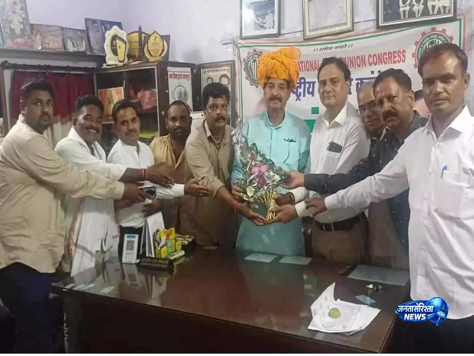 पूर्व मंत्री जगदीशराज श्रीमाली का भीलवाड़ा में भव्य अभिनंदन, INTUC को मजबूत बनाने का आह्वान