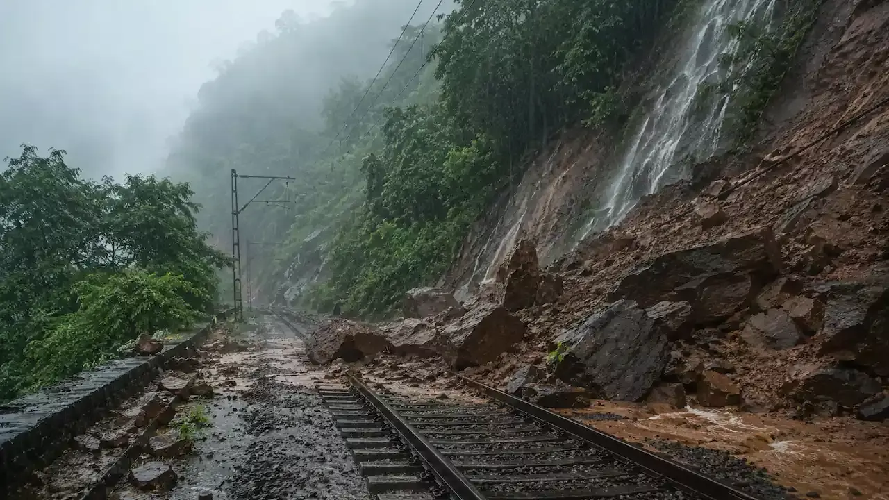 Mumbai: भूस्खलन से रेल यातायात प्रभावित, कई ट्रेनें रद्द और कुछ डायवर्ट Mumbai: भूस्खलन से रेल यातायात प्रभावित, कई ट्रेनें रद्द और कुछ डायवर्ट