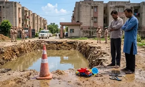 Faridabad : बारिश के पानी से भरे गड्ढे में डूबने से 9 साल के बच्चे की मौत
