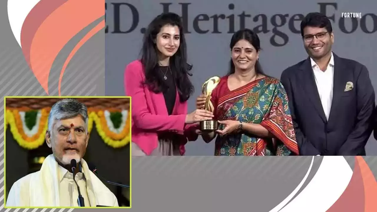 Andhra के मुख्यमंत्री चंद्रबाबू ने फॉर्च्यून सूची में नारा ब्राह्मणी को बधाई दी