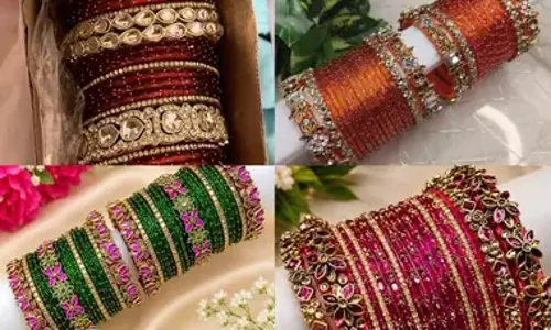 Bridal चूड़ियों का नया ट्रेंड, नाजुक कलाई पर खिलेंगे ये शानदार सेट Bridal चूड़ियों का नया ट्रेंड, नाजुक कलाई पर खिलेंगे ये शानदार सेट