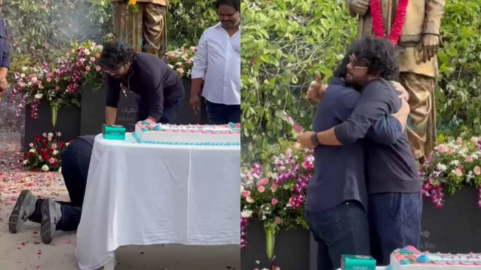 नागार्जुन का बेटा भावुक होकर पिता के पैरों में गिर पड़ा, वीडियो वायरल नागार्जुन का बेटा भावुक होकर पिता के पैरों में गिर पड़ा, वीडियो वायरल