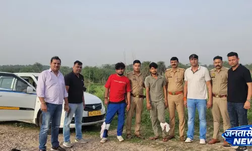 vehicle चेकिंग के दौरान मुठभेड़, दो बदमाश घायल और दो गिरफ्तार vehicle चेकिंग के दौरान मुठभेड़, दो बदमाश घायल और दो गिरफ्तार
