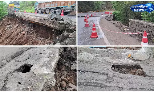 मुंबई-नासिक हाईवे पर कसारा घाट में रिटेनिंग वॉल गिरी मुंबई-नासिक हाईवे पर कसारा घाट में रिटेनिंग वॉल गिरी
