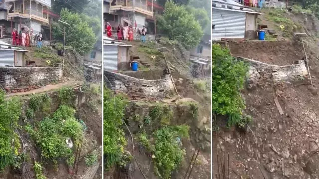 हिमाचल में मानसून का कहर: सिरमौर के बोबरी गांव में सुरक्षा दीवार गिरी, बाल-बाल बचे लोग हिमाचल में मानसून का कहर: सिरमौर के बोबरी गांव में सुरक्षा दीवार गिरी, बाल-बाल बचे लोग
