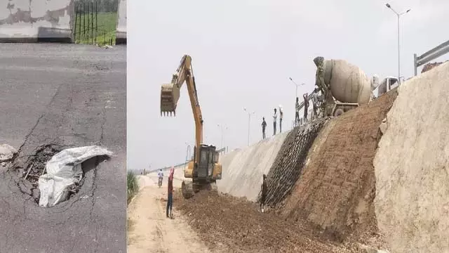 हाईवे की मरम्मत में जुटा NHAI हाईवे की मरम्मत में जुटा NHAI