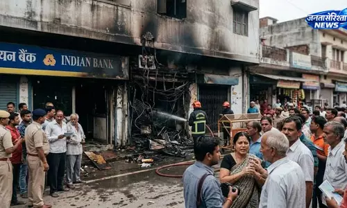 इंडियन बैंक शाखा में शॉर्ट सर्किट से लगी आग, समय रहते बुझाई गई इंडियन बैंक शाखा में शॉर्ट सर्किट से लगी आग, समय रहते बुझाई गई