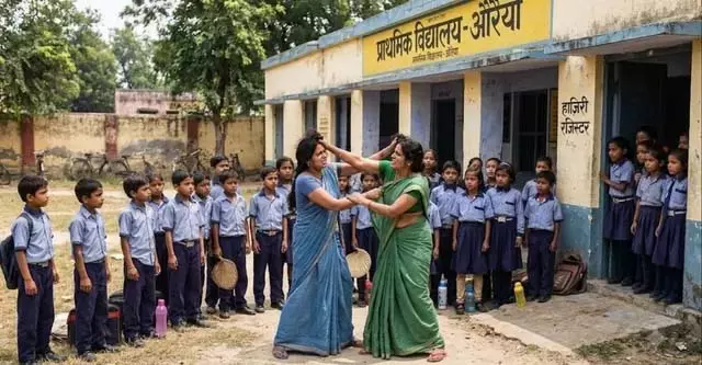 औरैया स्कूल में मारपीट, शिक्षामित्र-अध्यापक भिड़े औरैया स्कूल में मारपीट, शिक्षामित्र-अध्यापक भिड़े