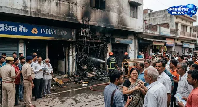 इंडियन बैंक शाखा में शॉर्ट सर्किट से लगी आग, समय रहते बुझाई गई इंडियन बैंक शाखा में शॉर्ट सर्किट से लगी आग, समय रहते बुझाई गई