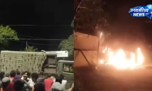 भीड़ ने कैंप पर किया हमला, मचा बवाल