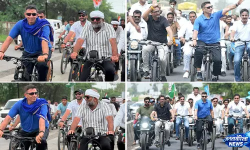 MP : जीतू पटवारी की 200 किमी साइकिल यात्रा पूरी