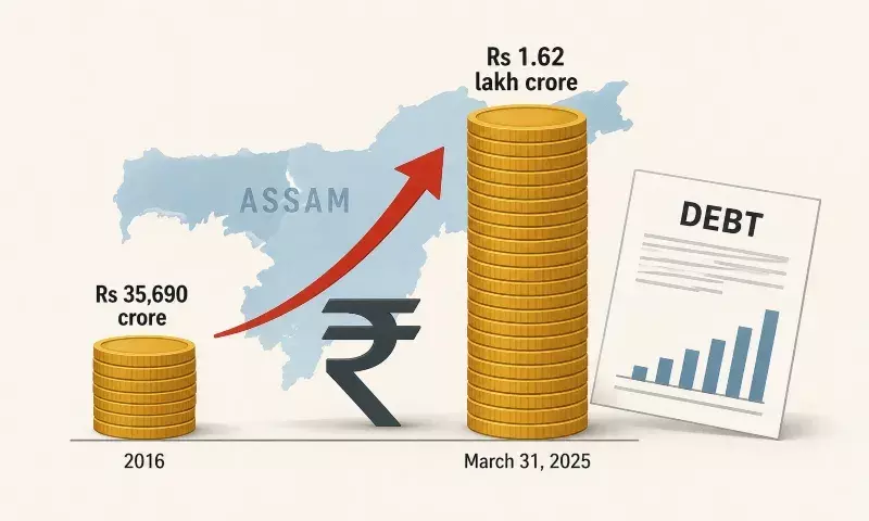 Assam का बकाया कर्ज एक दशक में चार गुना बढ़कर 1.62 लाख करोड़ रुपये हो गया Assam का बकाया कर्ज एक दशक में चार गुना बढ़कर 1.62 लाख करोड़ रुपये हो गया