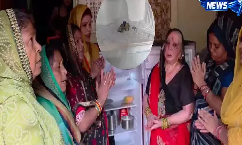 बाबा बर्फानी के दर्शन! फ्रिज में जमी बर्फ बनी शिवलिंग जैसी, भक्तों में उत्सुकता बाबा बर्फानी के दर्शन! फ्रिज में जमी बर्फ बनी शिवलिंग जैसी, भक्तों में उत्सुकता