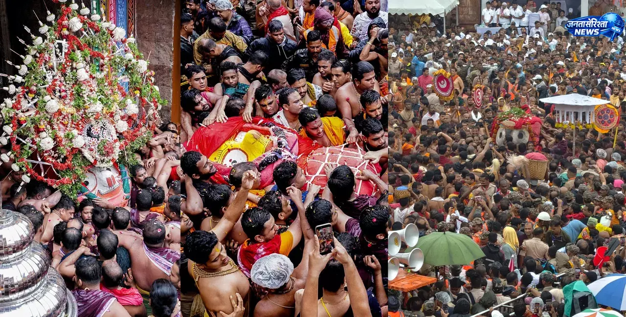 Puri : पहांडी बिजे के साथ शुरू हुई भगवान जगन्नाथ की विश्व प्रसिद्ध रथ यात्रा Puri : पहांडी बिजे के साथ शुरू हुई भगवान जगन्नाथ की विश्व प्रसिद्ध रथ यात्रा