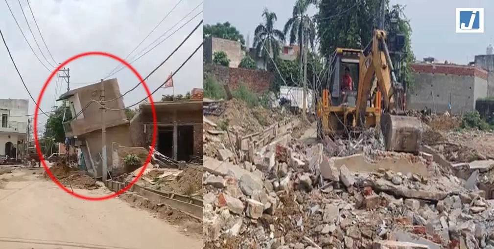 LIVE वीडियो: नाले की खुदाई के दौरान बड़ा हादसा, निर्माणाधीन दो मंजिला मकान और दुकान गिरे LIVE वीडियो: नाले की खुदाई के दौरान बड़ा हादसा, निर्माणाधीन दो मंजिला मकान और दुकान गिरे