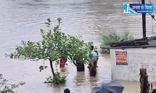 बाढ़ की चपेट में बिलासपुर जिले के कई गांव, टापू में तब्दील बाढ़ की चपेट में बिलासपुर जिले के कई गांव, टापू में तब्दील